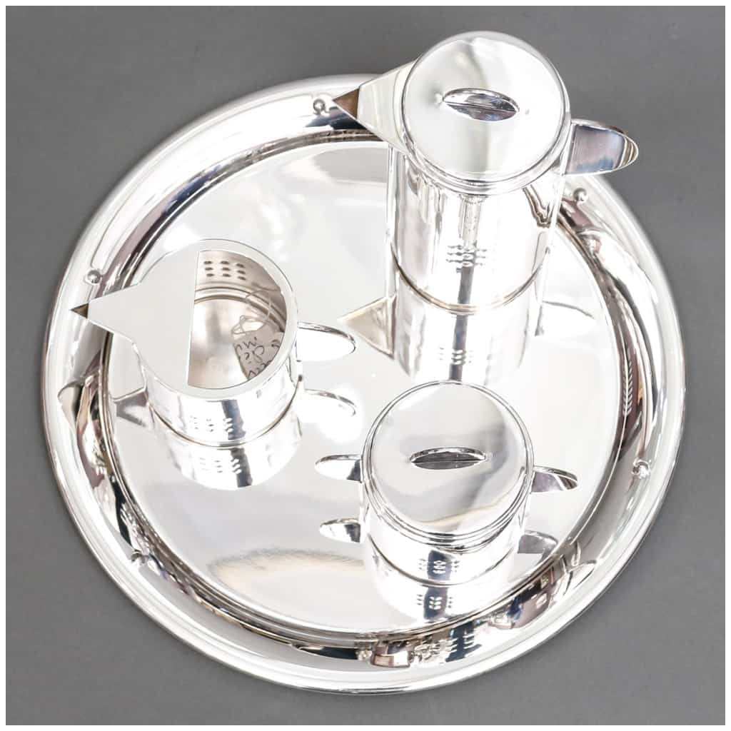 CLETO MUNARI (1930) MINIMALISM SILVER SERVICE VICENZA 20th C.