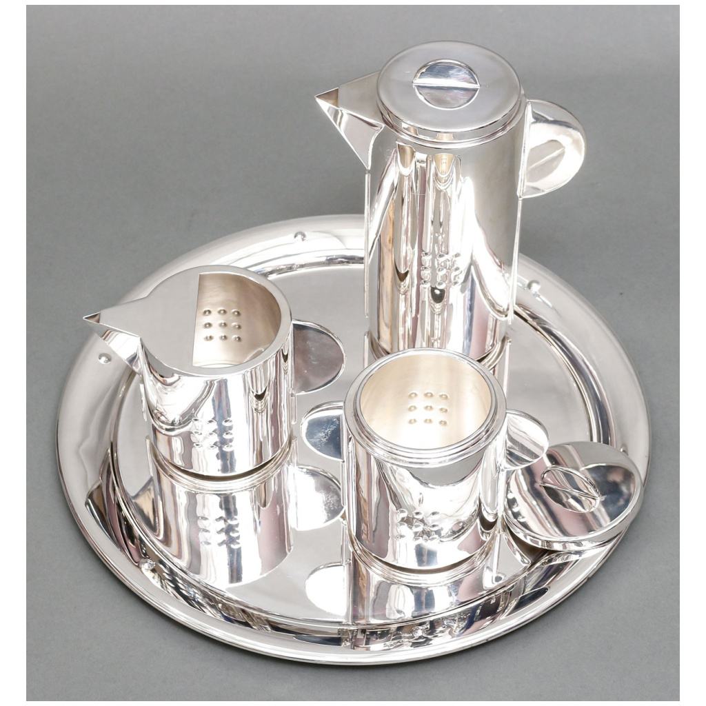 CLETO MUNARI (1930) MINIMALISM SILVER SERVICE VICENZA 25th C.