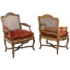 Jean Mocqué, Paire de fauteuils canné de style Régence, XXe siècle 15