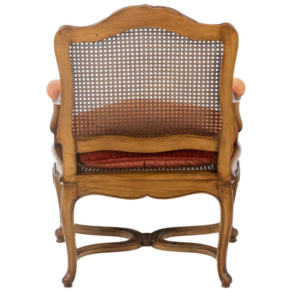 Jean Mocqué, Pair of Regency style cane armchairs, 6th century XNUMX