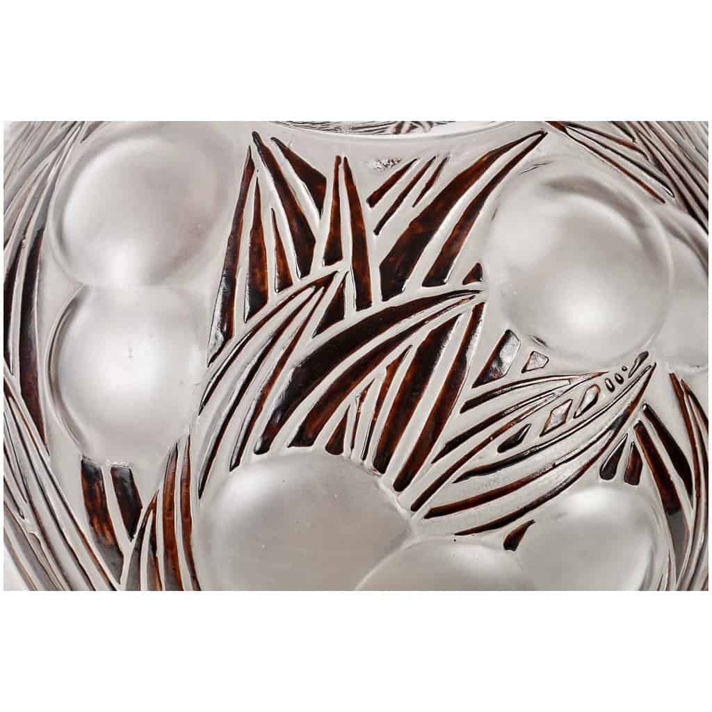 1926 René Lalique – Oranges Vase White Glass Enameled Brown 7
