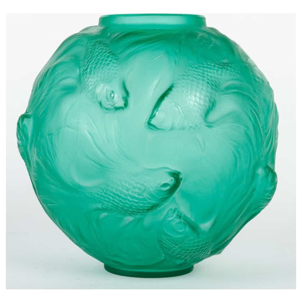 René Lalique – Vase Formose,teinté vert 1924 . 5