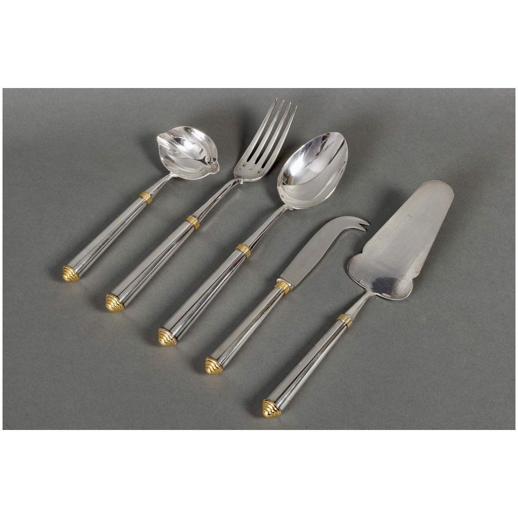 Christian Dior – Round Cutlery Alma Silver and Gold Metal – 89 Pieces 9