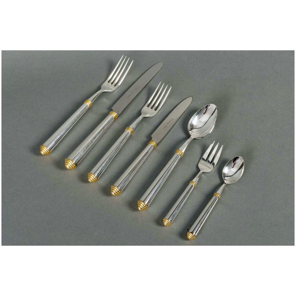 Christian Dior – Round Cutlery Alma Silver and Gold Metal – 89 Pieces 3
