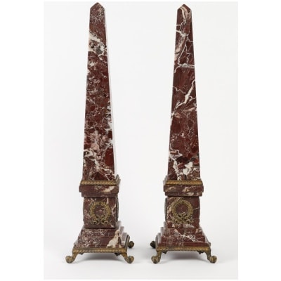 Pair of 19th century marble obelisks 3