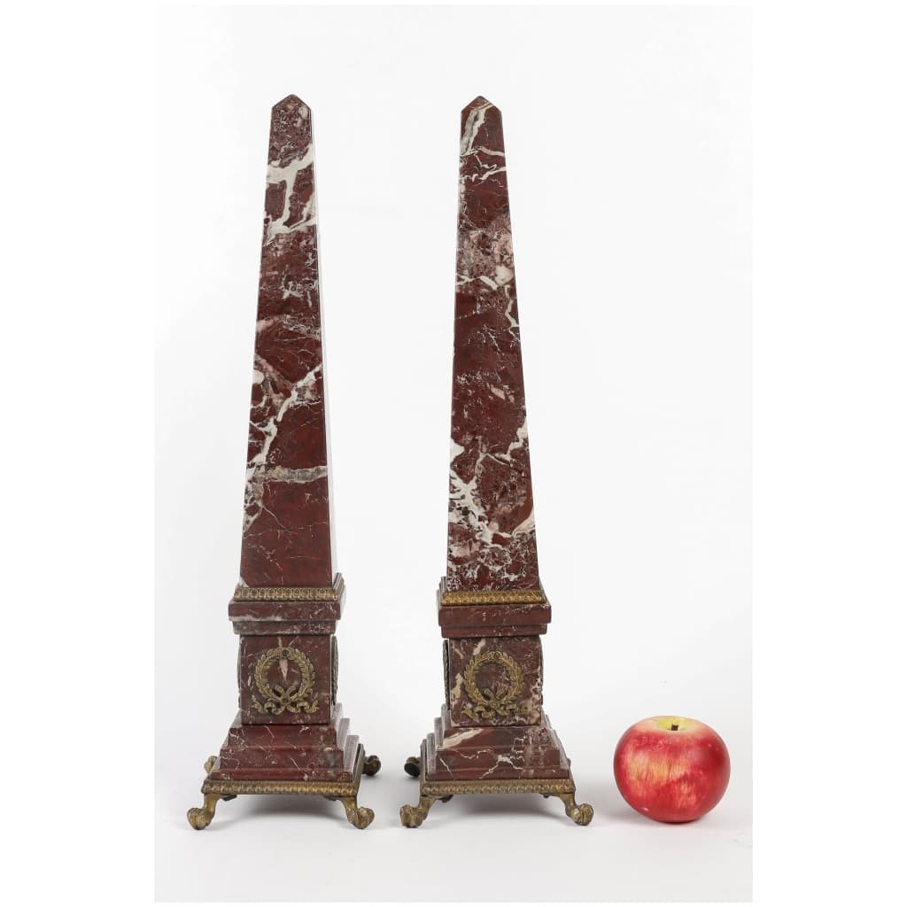 Pair of 19th century marble obelisks 4