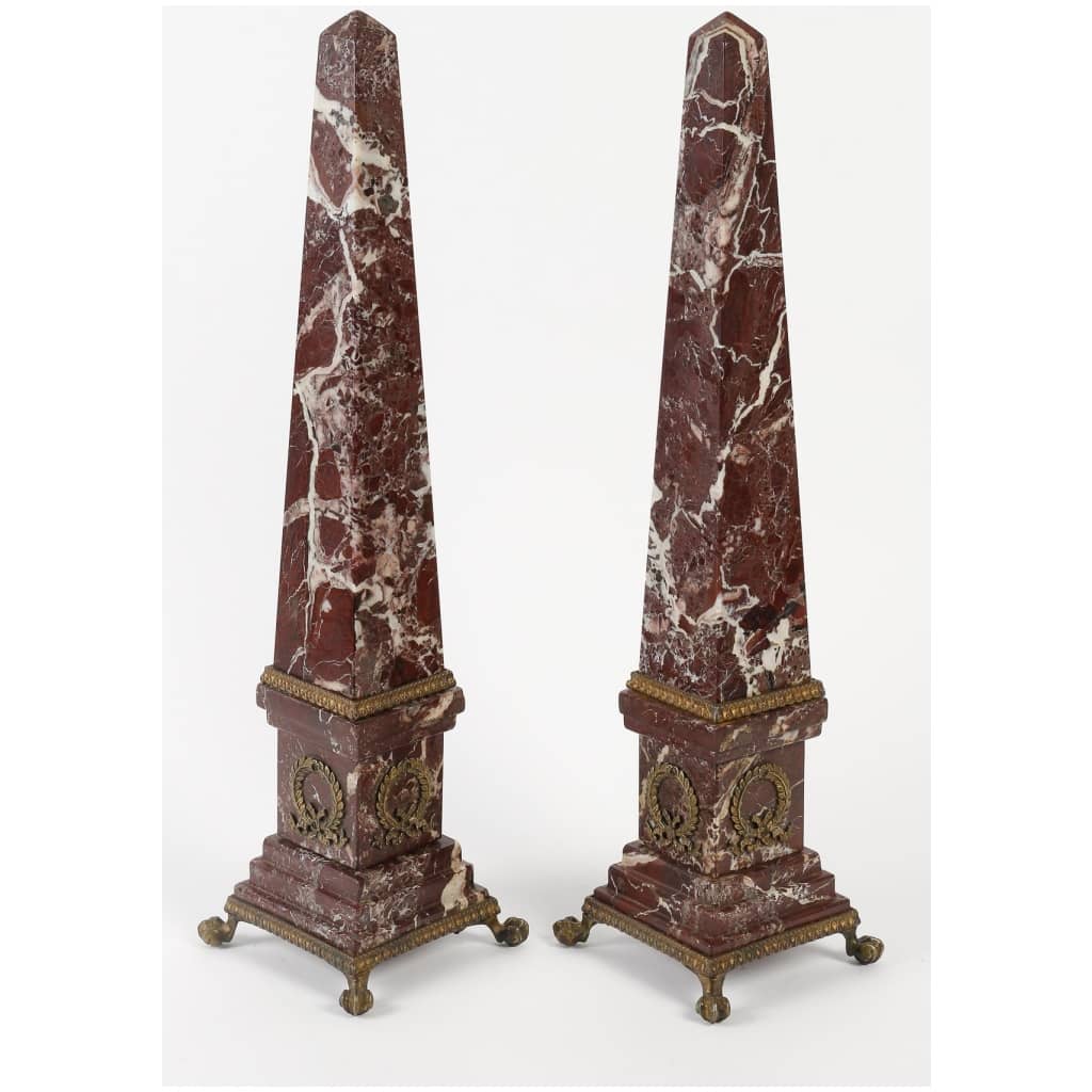 Pair of 19th century marble obelisks 5