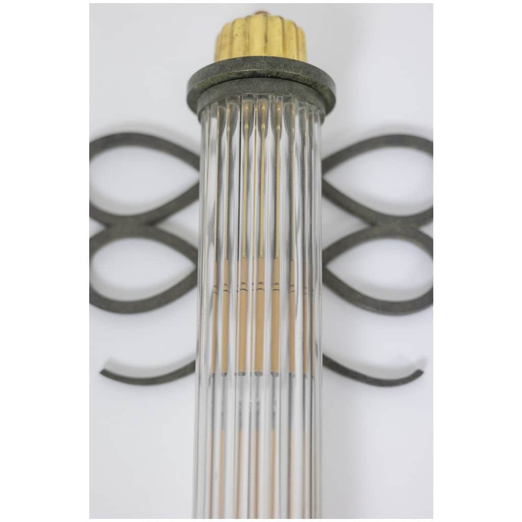Pair of Art Deco style wall lights, cylindrical in shape. 1920s. 9