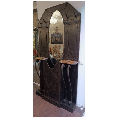 Art Deco Wrought Iron Coat Rack