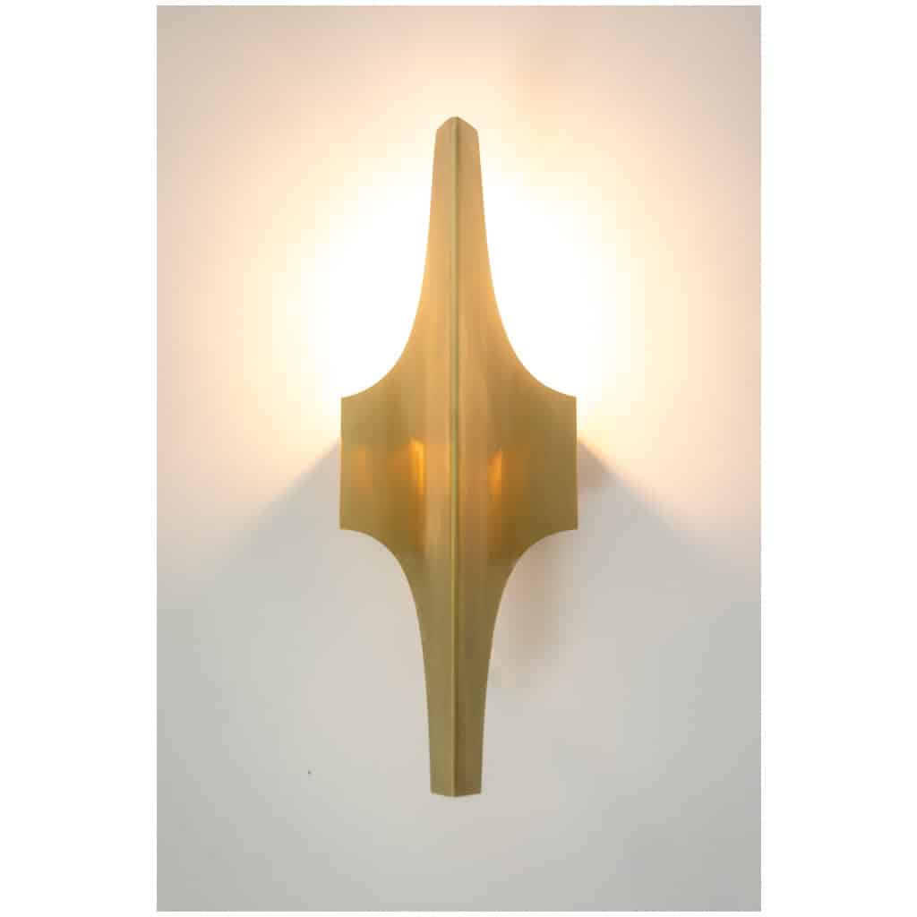 Doria Leuchten. Series of 4 wall lights in gilded brass. 1970s. 5