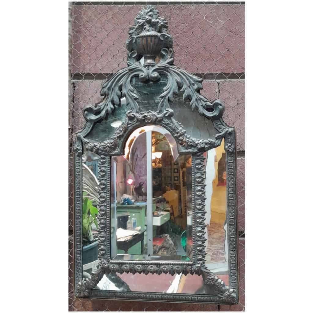 Beaded mirror, embossed brass, early XIXTH 3
