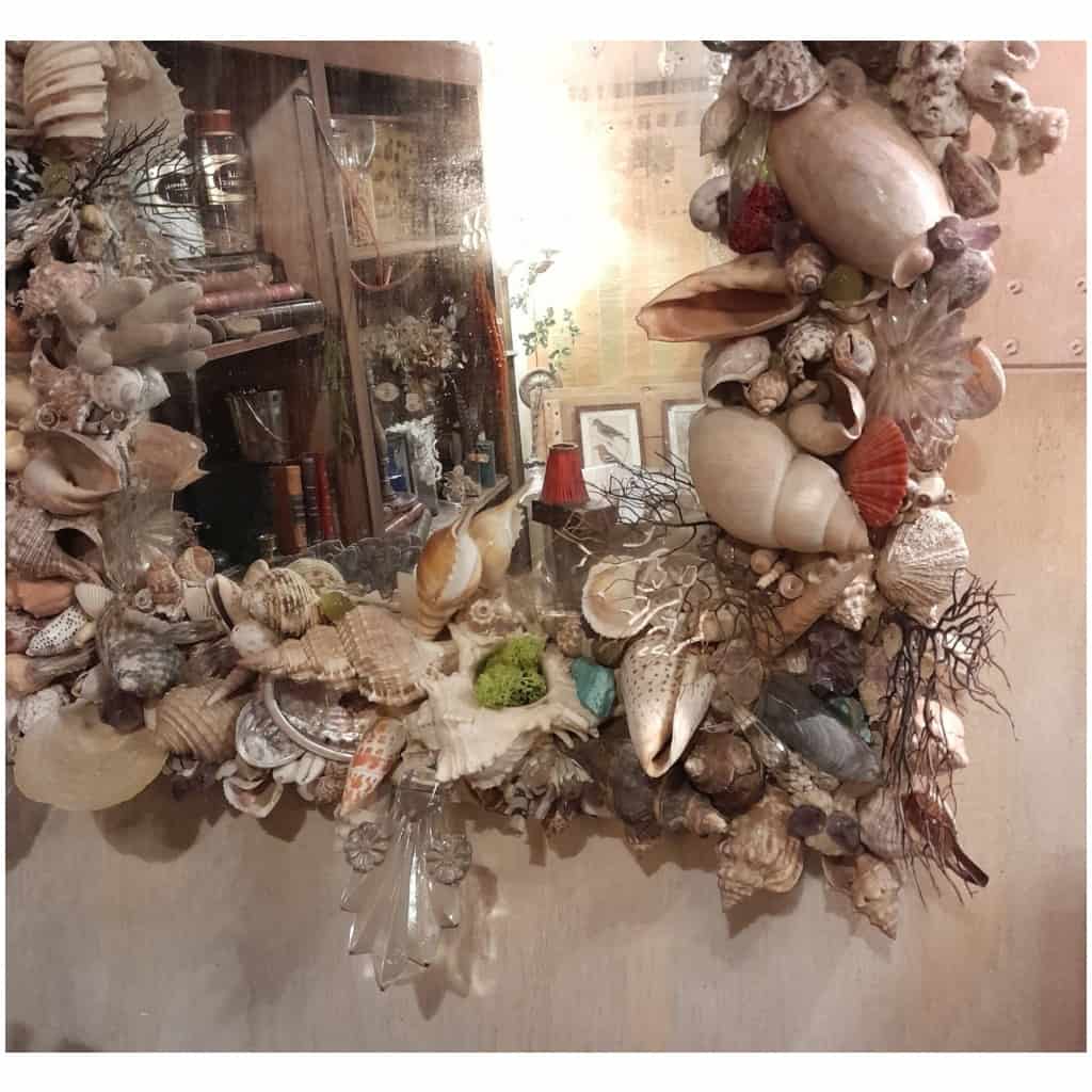 Rockery-style shell mirror, handmade 12