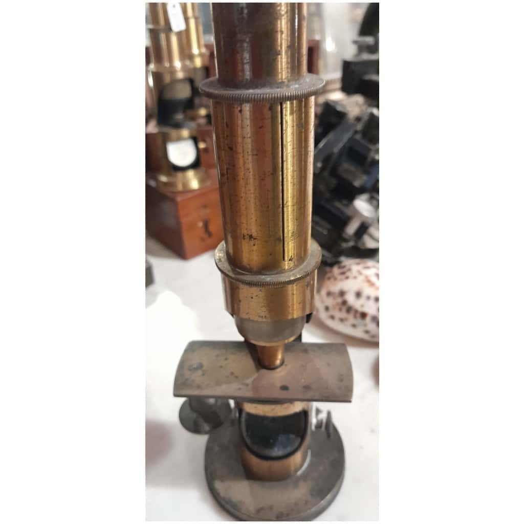 Brass drum microscope, XIXÈME, signed Oberhaeuser and Hartnack 5