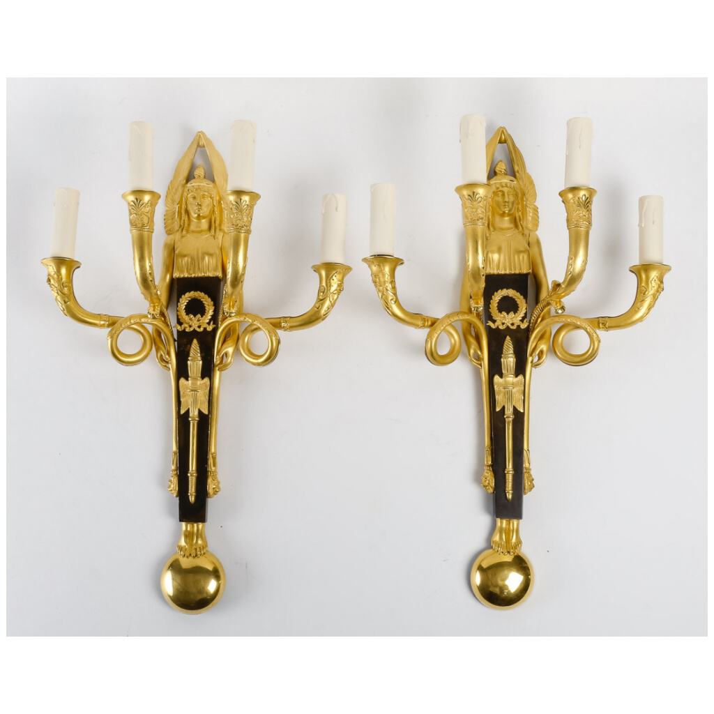 Pair of 1st Empire period sconces (1804 – 1815). 3