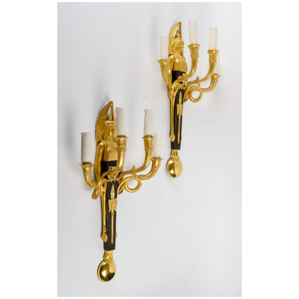 Pair of 1st Empire period sconces (1804 – 1815). 6