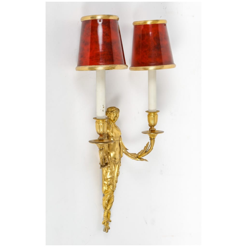 Pair of Louis style sconces XVI from the Napoleon III period (1851 - 1870). 5