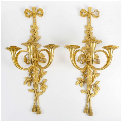 Pair of important Louis style sconces XVI. 3