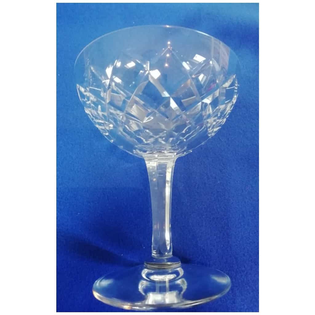 6 LARGE CRYSTAL CHAMPAGNE CUPS. Lorraine crystal factory 3
