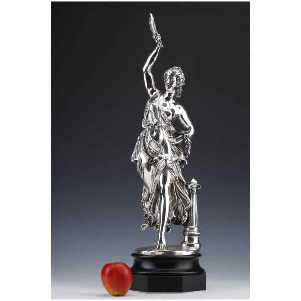 JACQUES LÉONARD MAILLET – ALLEGORICAL STATUE IN STERLING SILVER – XIXE5