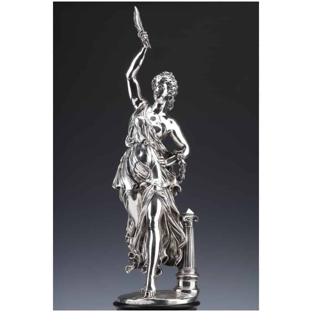 JACQUES LÉONARD MAILLET – ALLEGORICAL STATUE IN STERLING SILVER – XIXE6