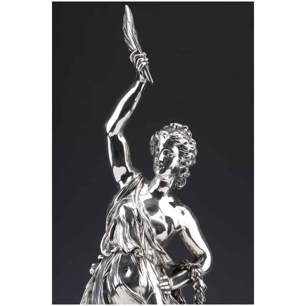 JACQUES LÉONARD MAILLET – ALLEGORICAL STATUE IN STERLING SILVER – XIXE9