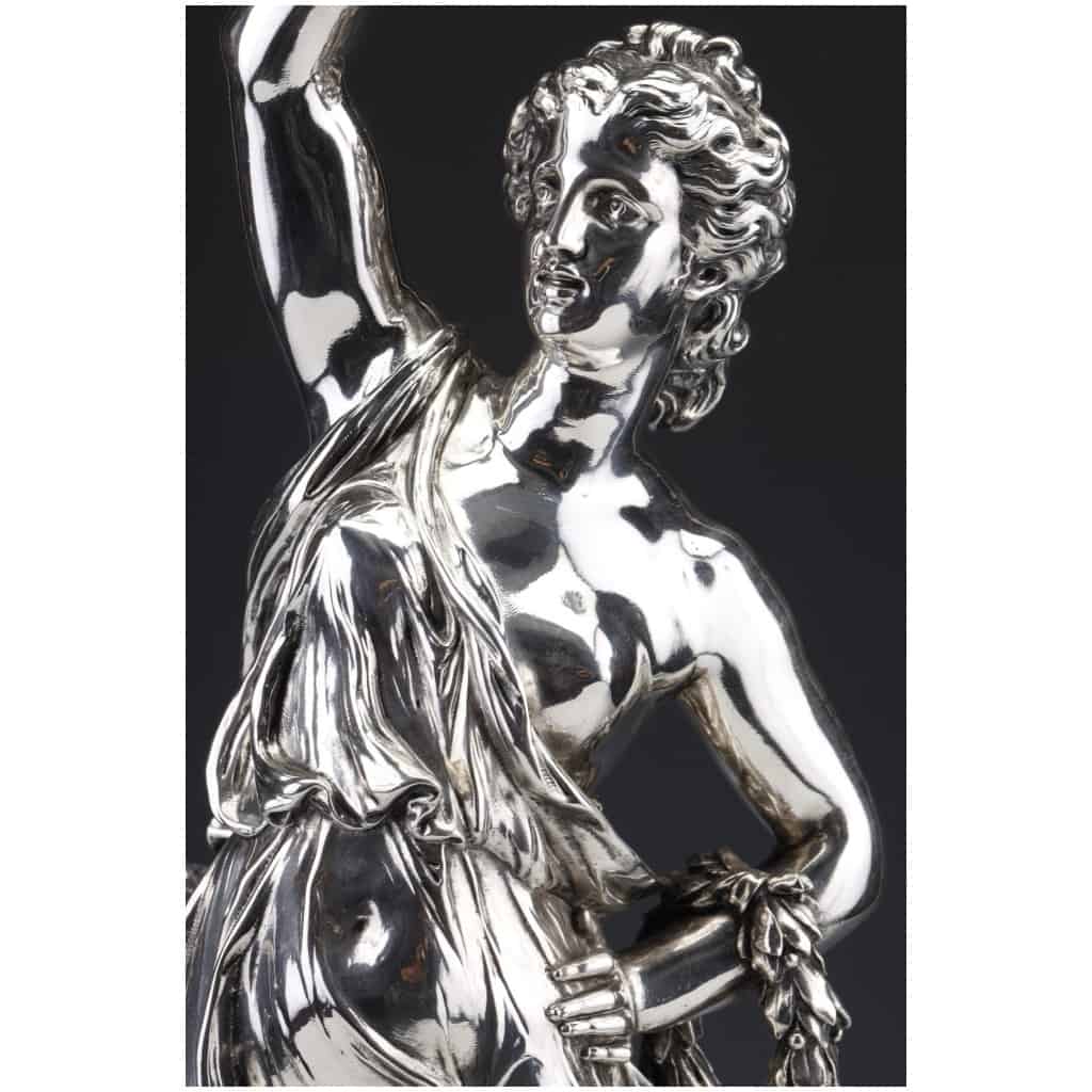 JACQUES LÉONARD MAILLET – ALLEGORICAL STATUE IN STERLING SILVER – XIXE10