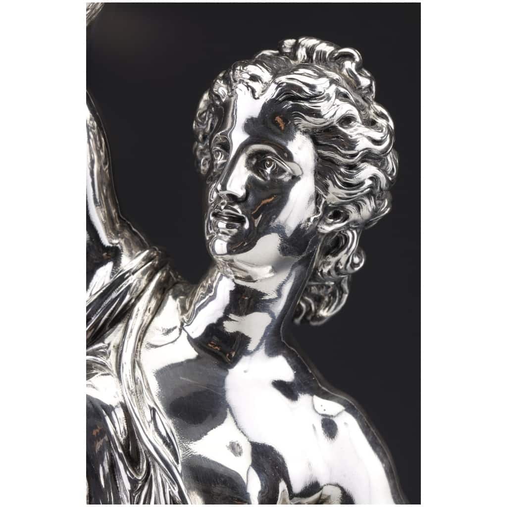 JACQUES LÉONARD MAILLET – ALLEGORICAL STATUE IN STERLING SILVER – XIXE11