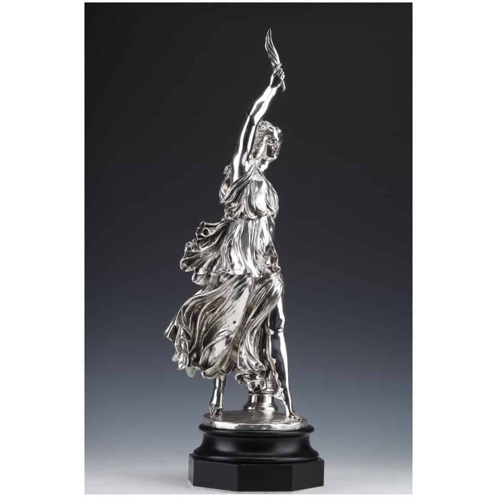 JACQUES LÉONARD MAILLET – ALLEGORICAL STATUE IN STERLING SILVER – XIXE12