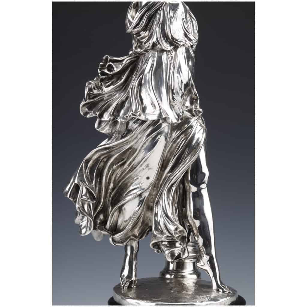 JACQUES LÉONARD MAILLET – ALLEGORICAL STATUE IN STERLING SILVER – XIXE14