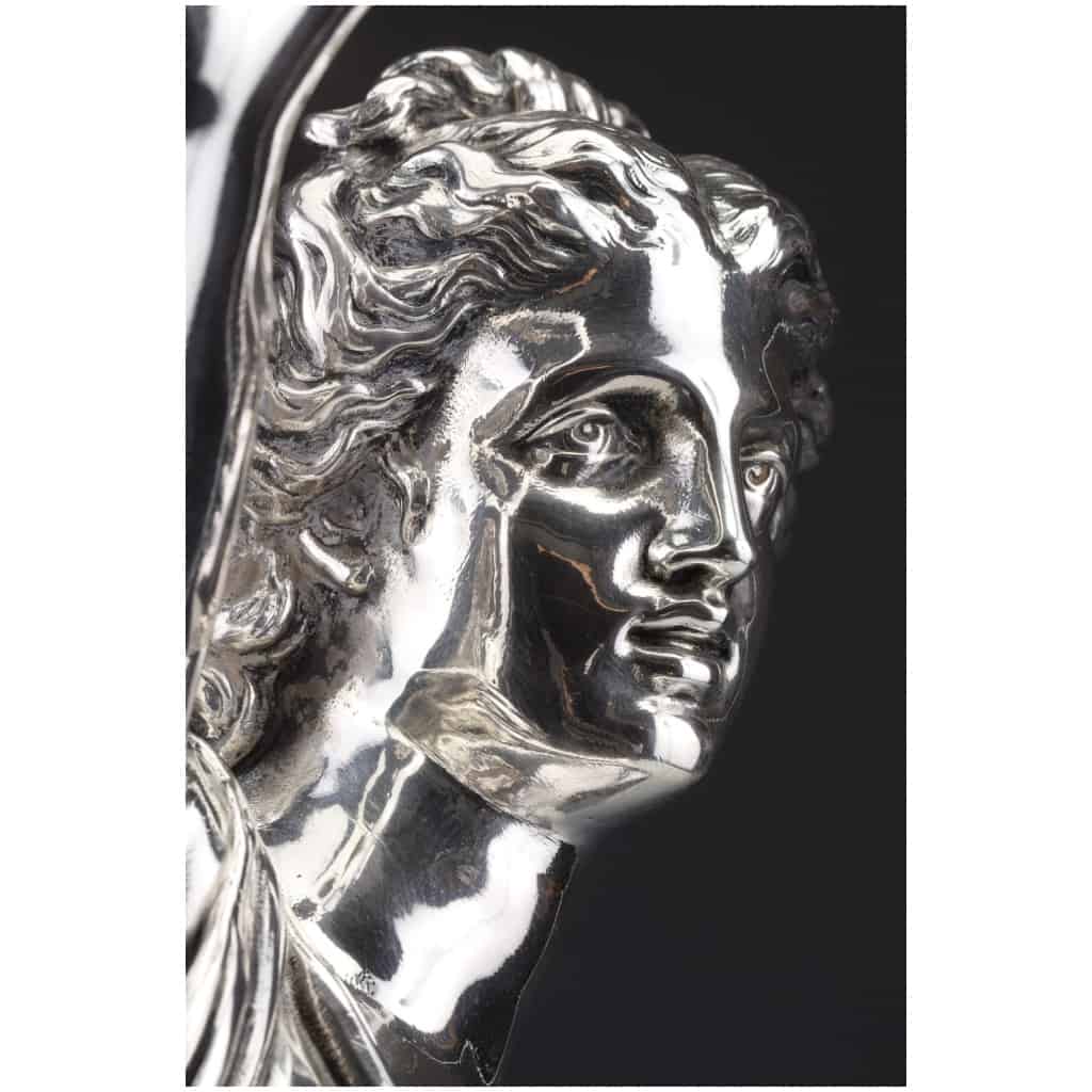 JACQUES LÉONARD MAILLET – ALLEGORICAL STATUE IN STERLING SILVER – XIXE15