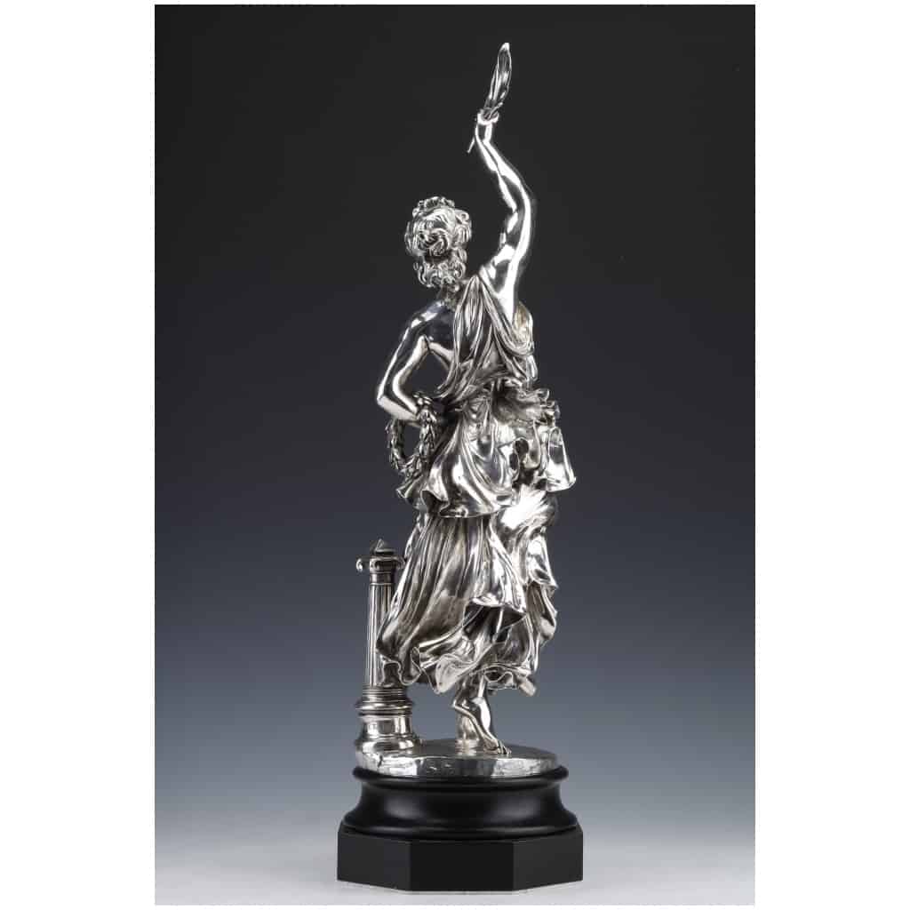 JACQUES LÉONARD MAILLET – ALLEGORICAL STATUE IN STERLING SILVER – XIXE16