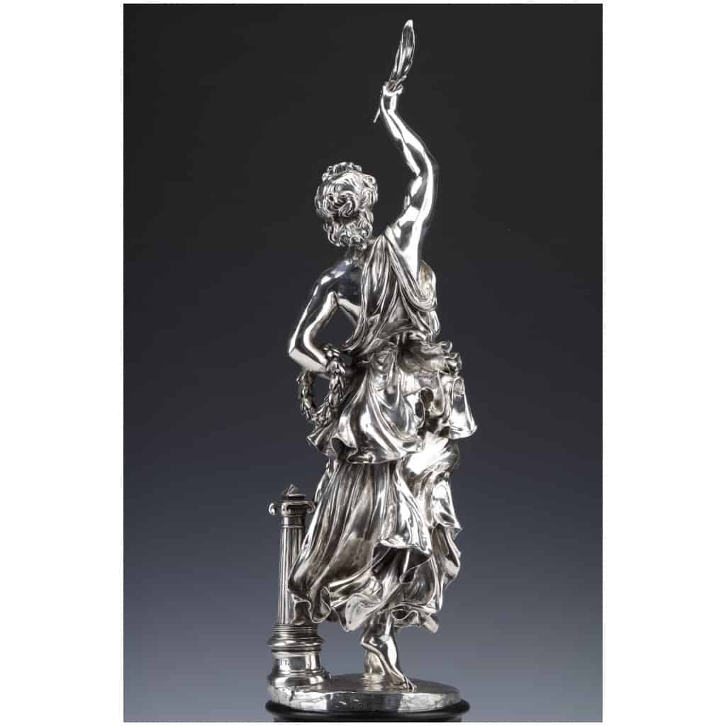 JACQUES LÉONARD MAILLET – ALLEGORICAL STATUE IN STERLING SILVER – XIXE17