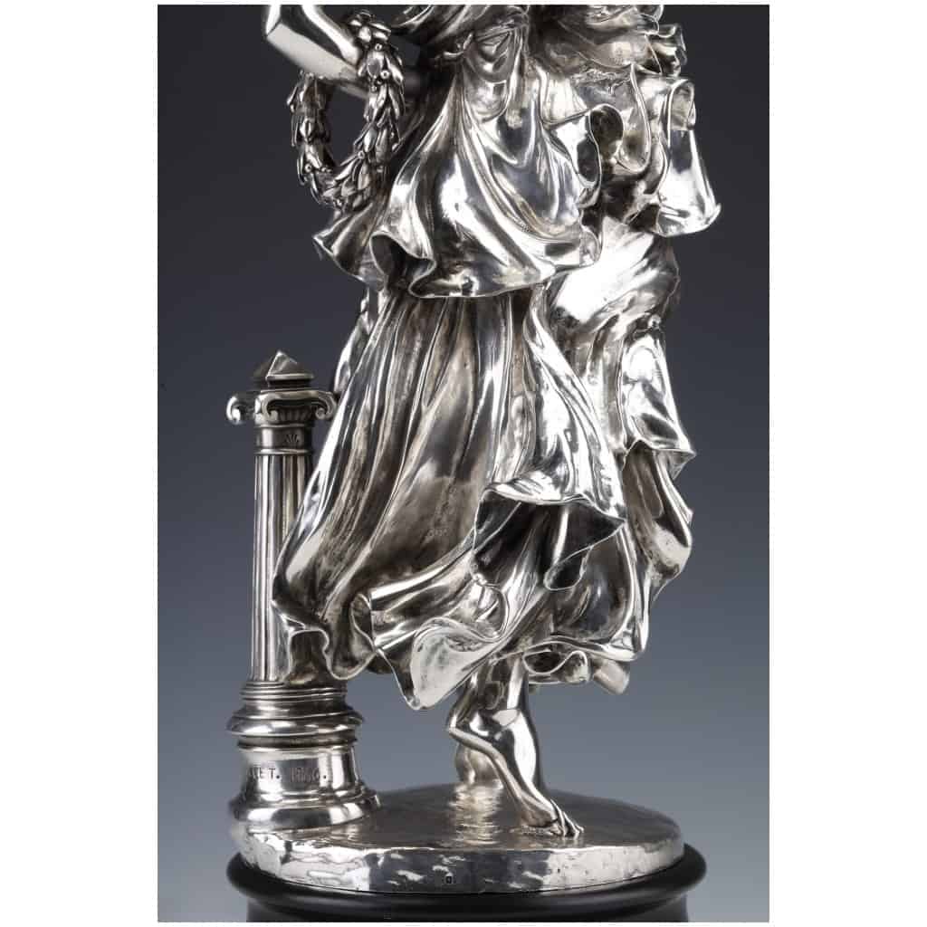 JACQUES LÉONARD MAILLET – ALLEGORICAL STATUE IN STERLING SILVER – XIXE18