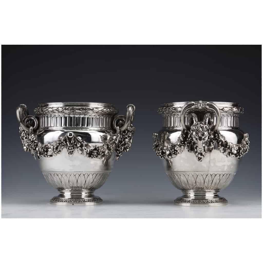 BOIN TABURET – PAIR OF LOUIS STERLING SILVER COOLERS XVI - XIXE4