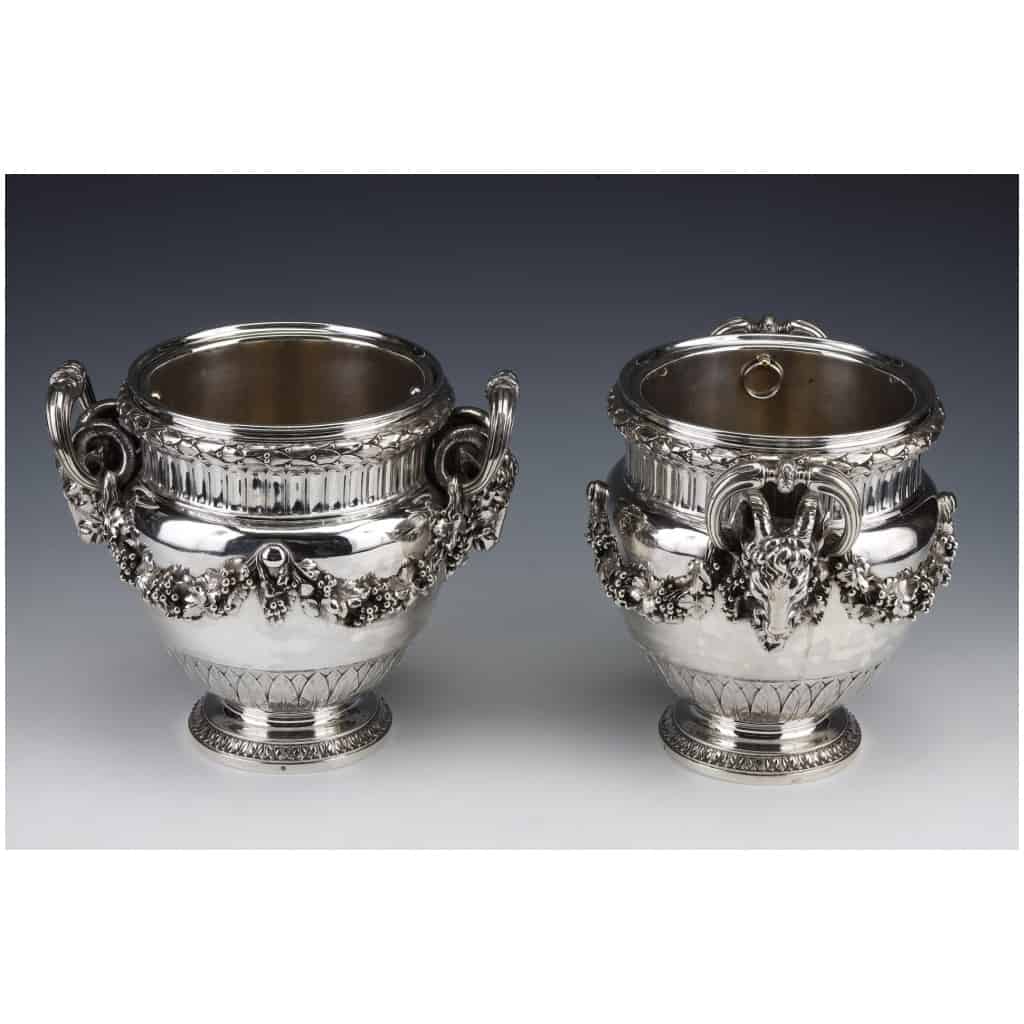 BOIN TABURET – PAIR OF LOUIS STERLING SILVER COOLERS XVI - XIXE14