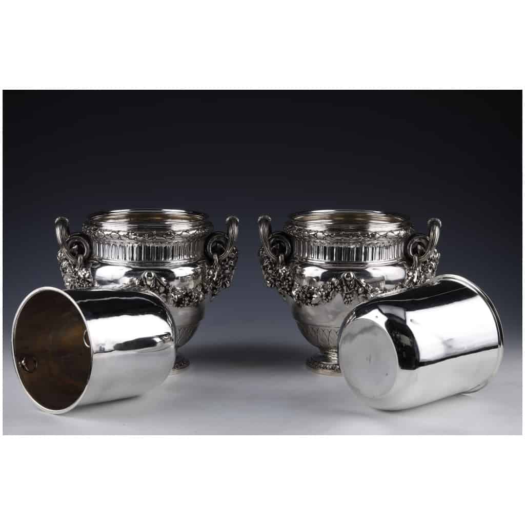 BOIN TABURET – PAIR OF LOUIS STERLING SILVER COOLERS XVI - XIXE19