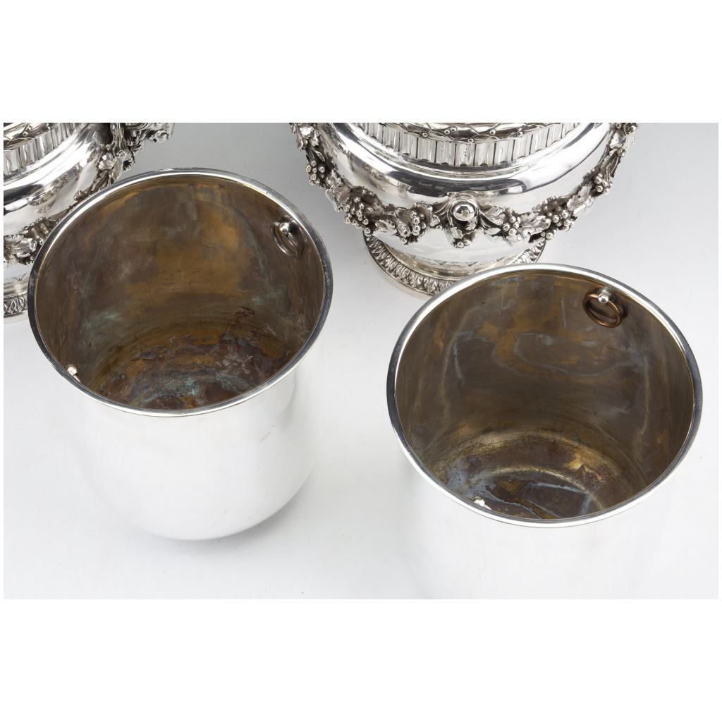 BOIN TABURET – PAIR OF LOUIS STERLING SILVER COOLERS XVI - XIXE22