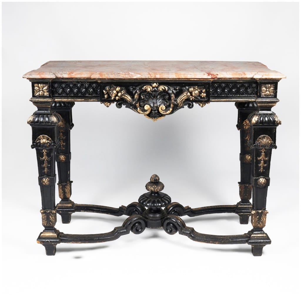 Console and pair of Louis XIV style consoles, XIXe 12