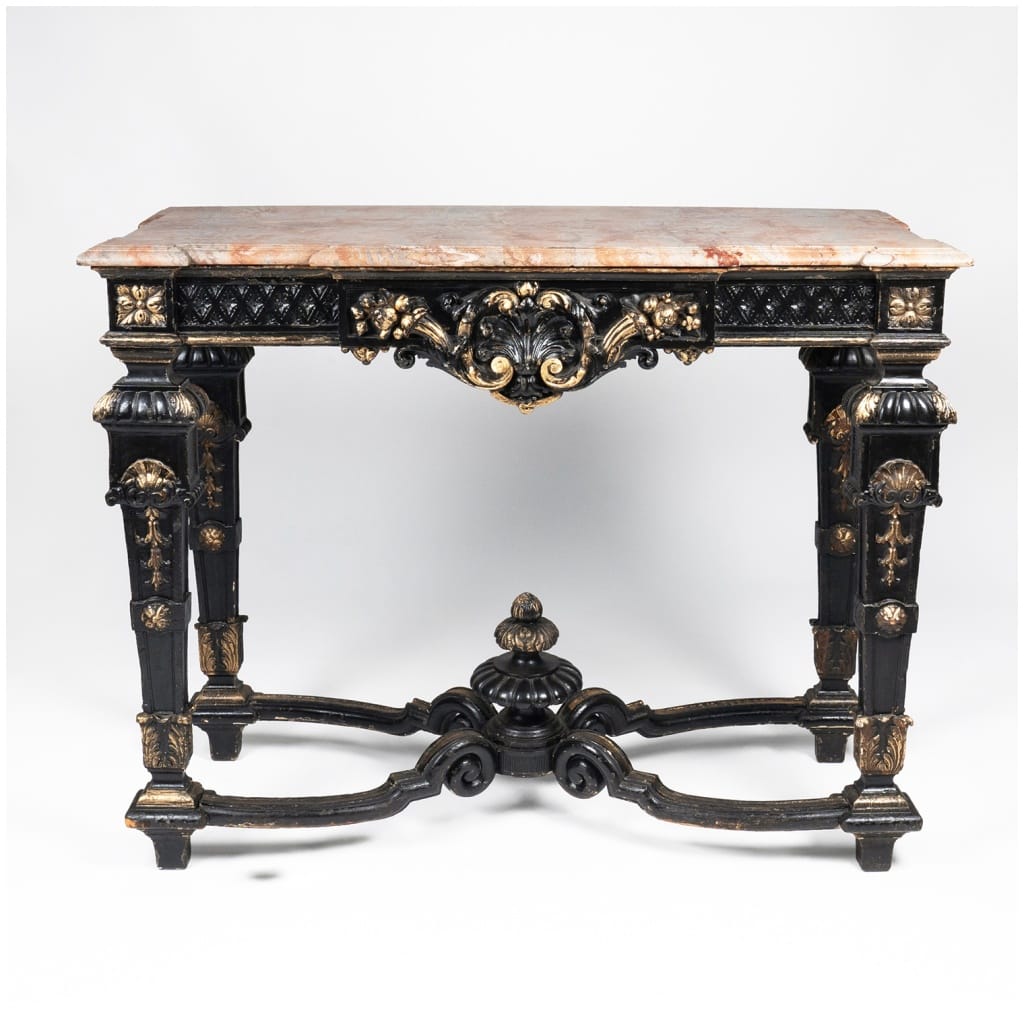 Console and pair of Louis XIV style consoles, XIXand 12