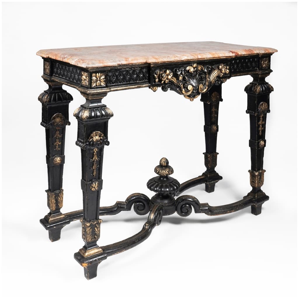Console and pair of Louis XIV style consoles, XIXe 13