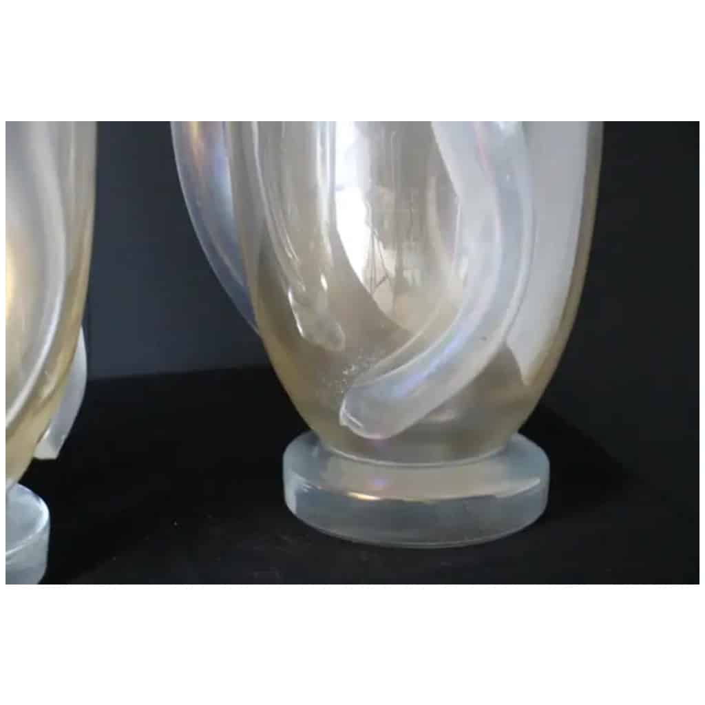 Pair of large vases in pearly, iridescent Murano glass by Costantini 13