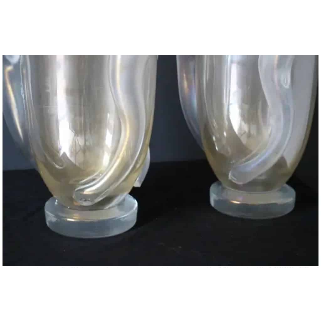 Pair of large vases in pearly, iridescent Murano glass by Costantini 14