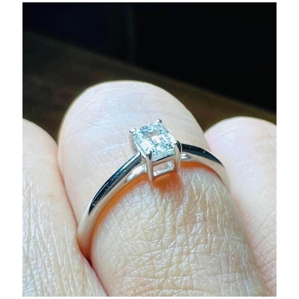 Rectangle Diamond Set Ring, 18 Carat Gold 8