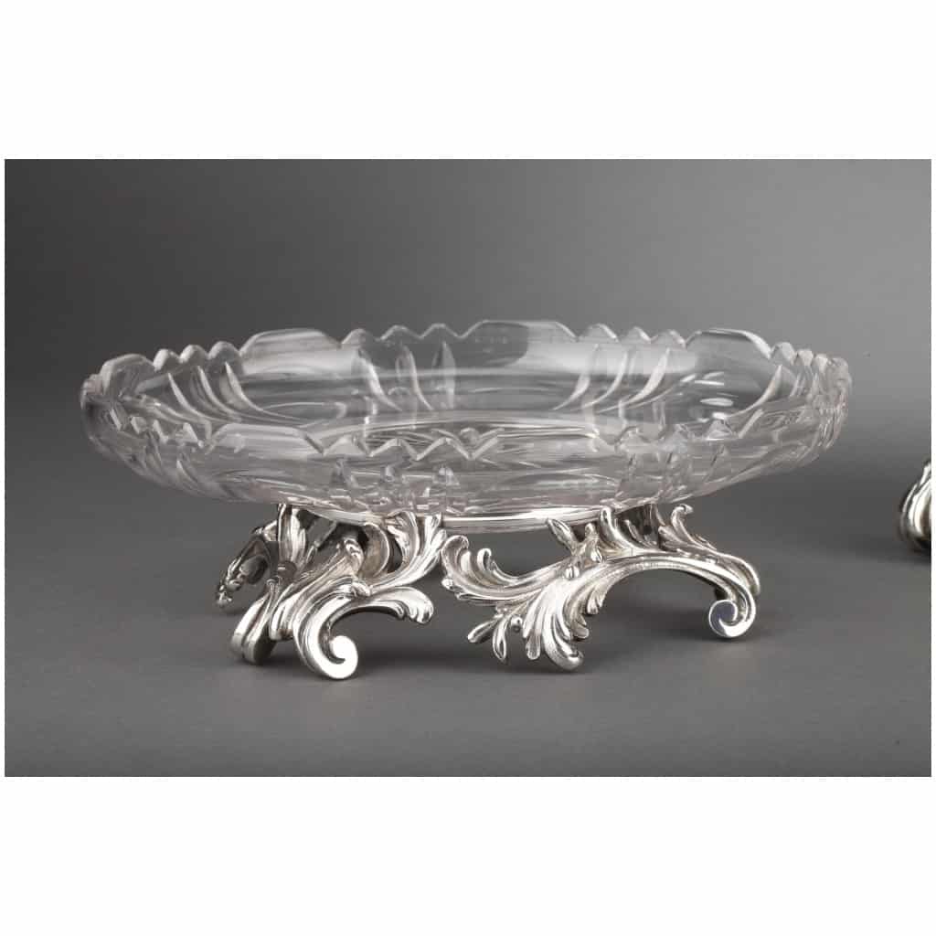 ORFÈVRE CARDEILHAC – GARNITURE DE TABLE TROIS COUPES EN ARGENT MASSIF ET CRISTAL XIXÈ 6