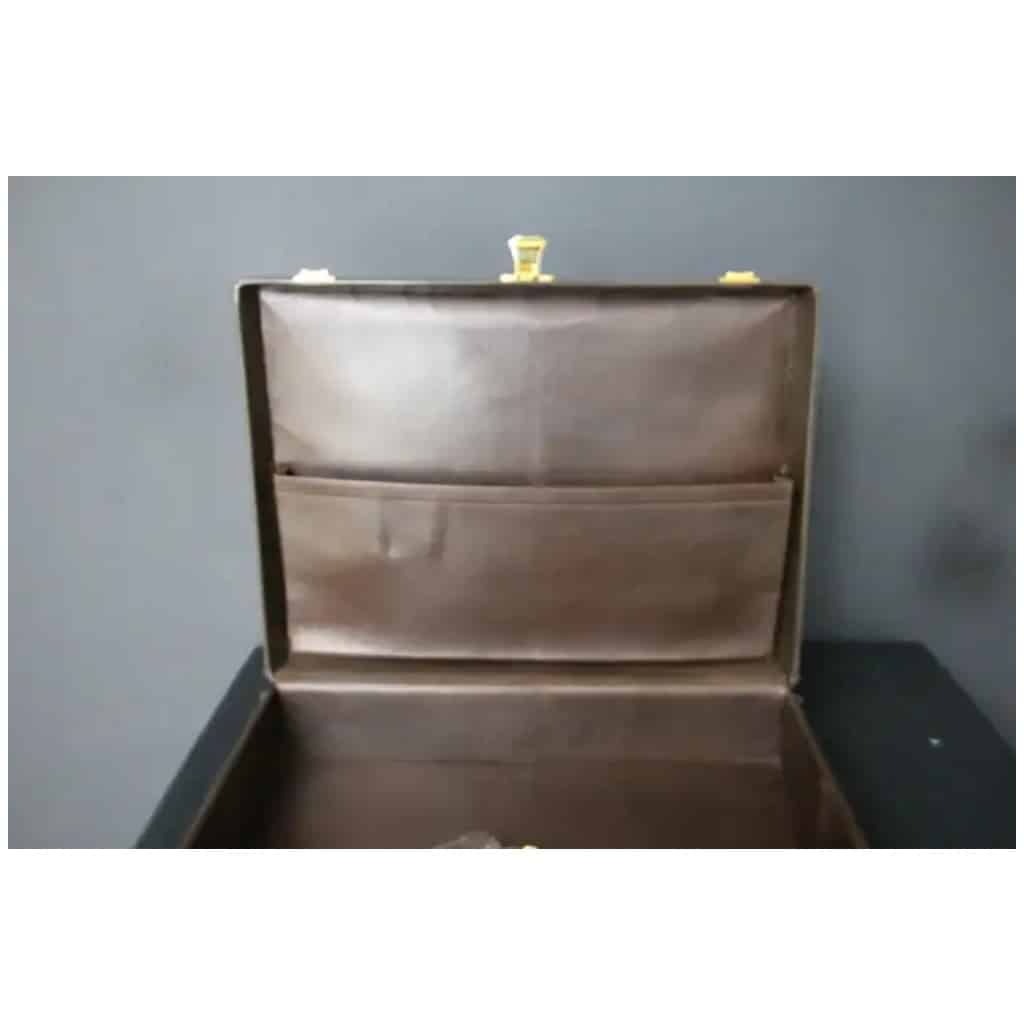 Mallette Hermès en cuir brun,attachè-case Hermès 16