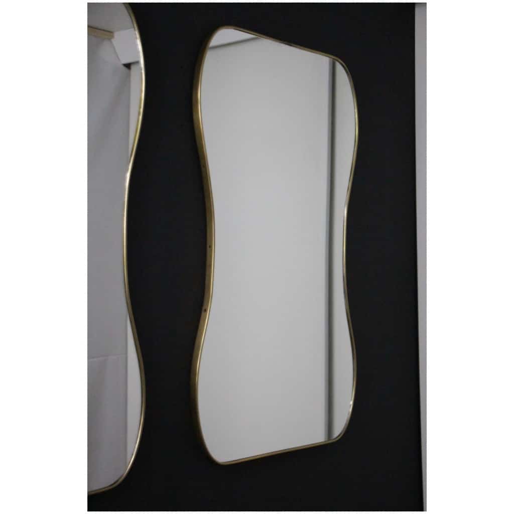 Pair of large modernist wall mirrors from the 1950s, Gio Ponti style 16