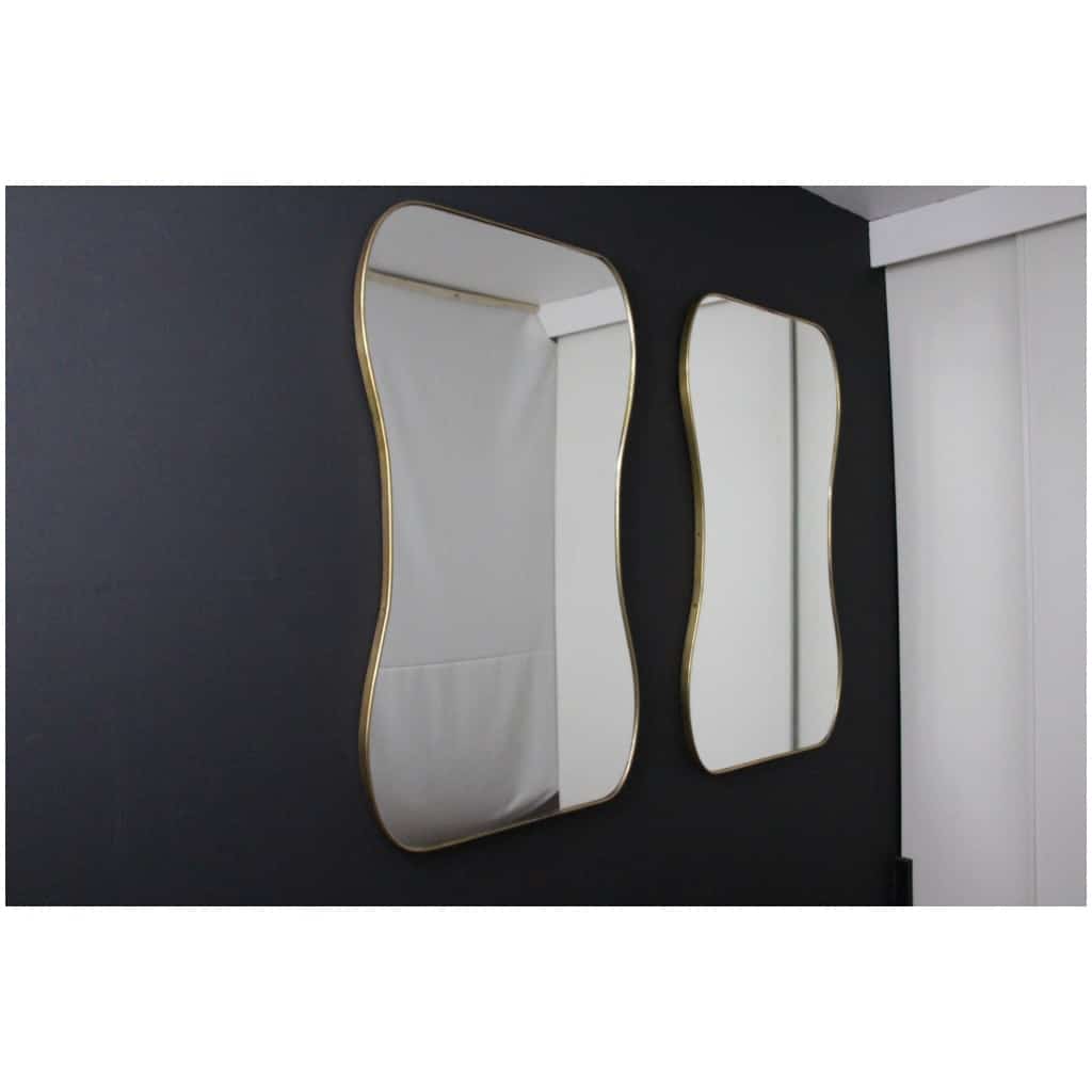 Pair of large modernist wall mirrors from the 1950s, Gio Ponti style 18