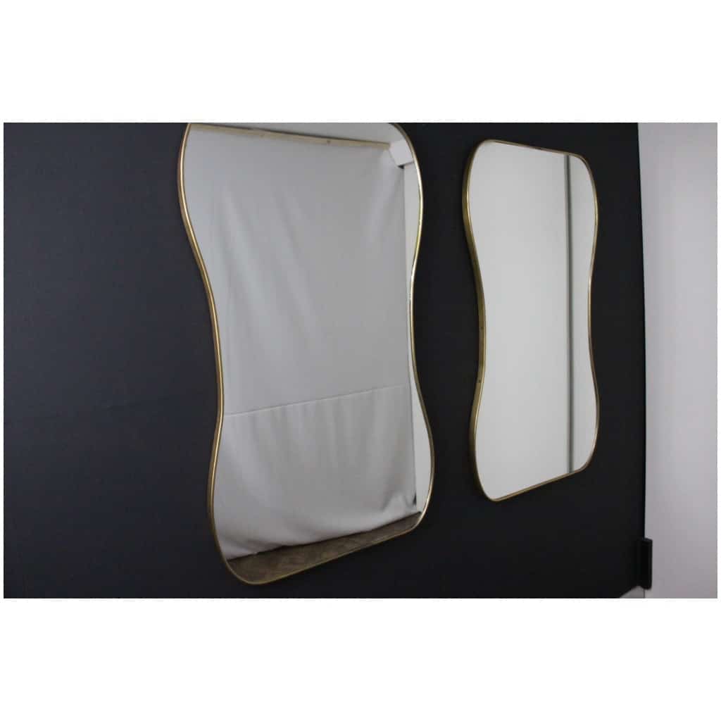 Pair of large modernist wall mirrors from the 1950s, Gio Ponti style 19