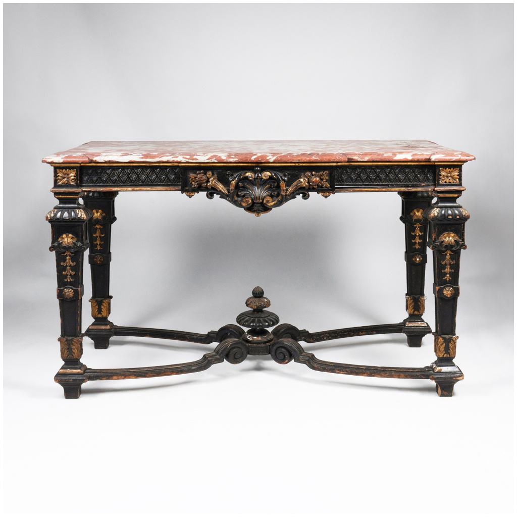 Console and pair of Louis XIV style consoles, XIXand 4