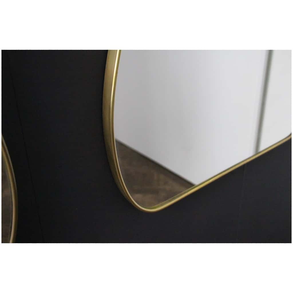 Paire de grands miroirs muraux modernistes des années 1950, style Gio Ponti 4